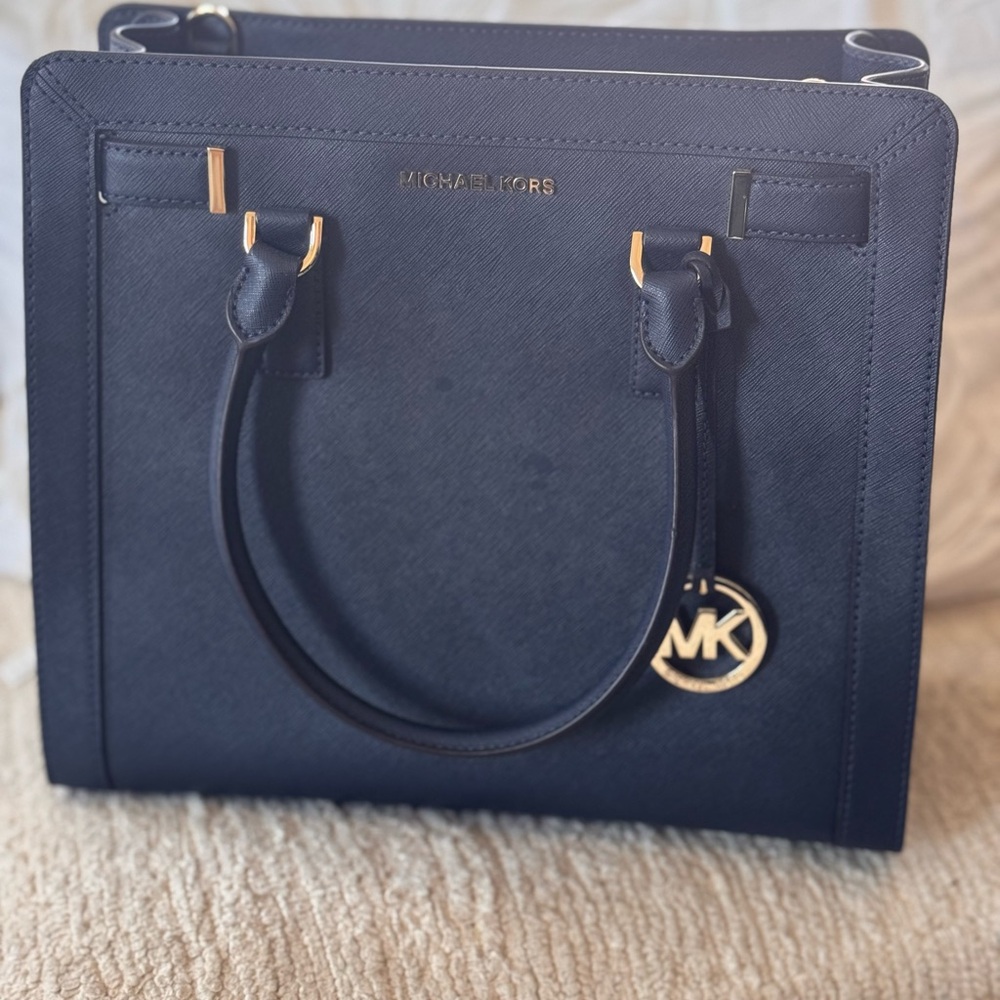 Michael Kors Navy Blue Satchel Handbag